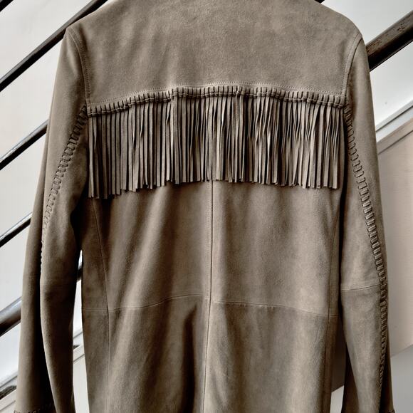 AMIRI: Men's Camel Suede Jacket With Fringes - Size 46 - Picture 7 of 9